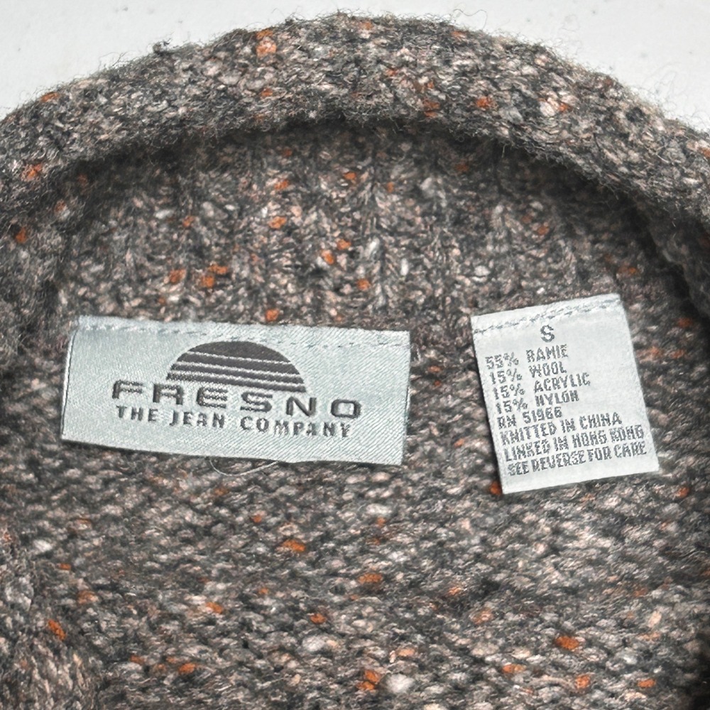 Fresno Wool Blend Sweater S Gray Fair Isle Nordic Ramie Knit Pullover - Picture 3 of 7